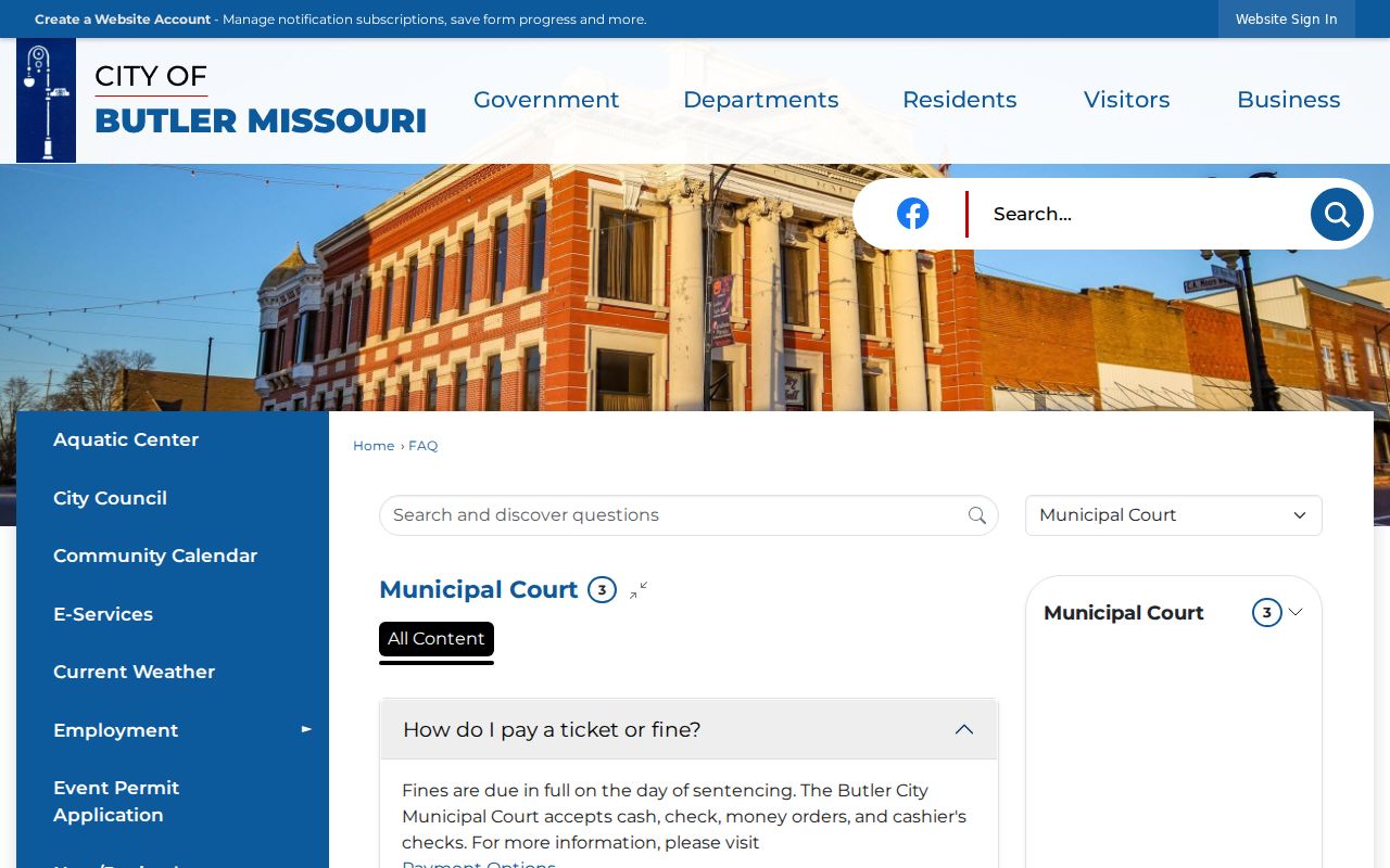 Butler court records municipal court frequently asked questions source