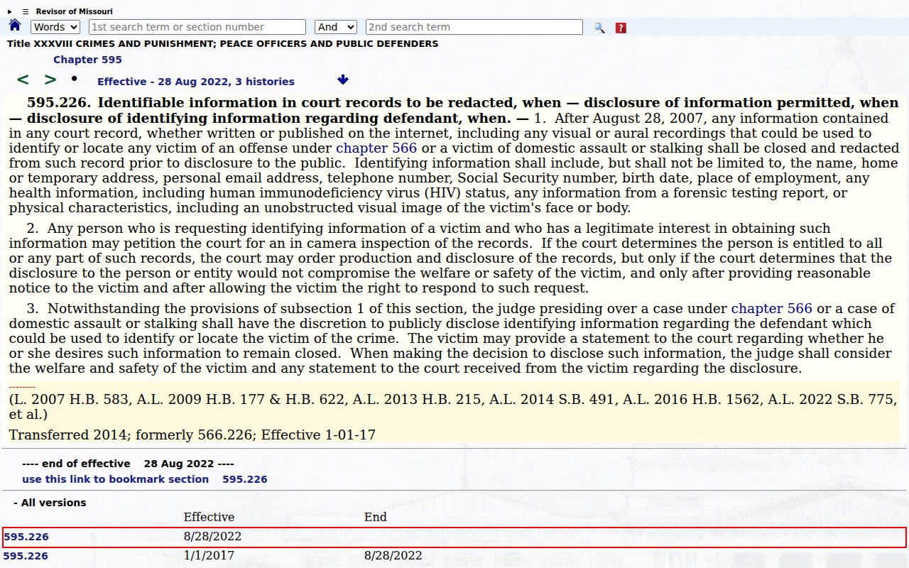 Bates County case search record-access statute