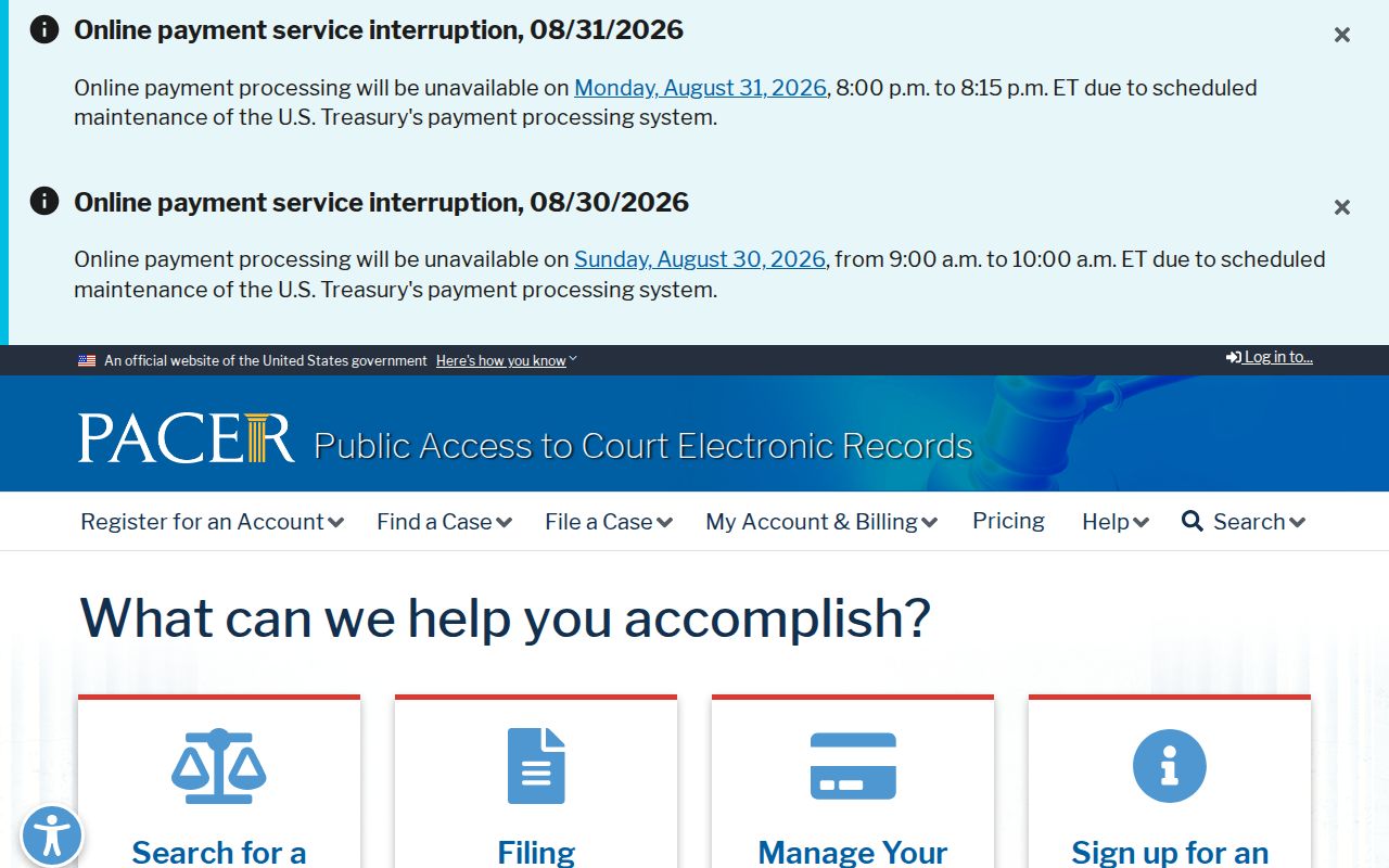 Bates County court case records PACER distinction