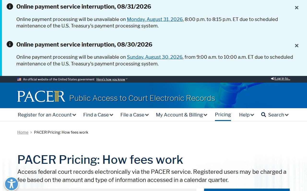 Bates County court case records federal pricing distinction