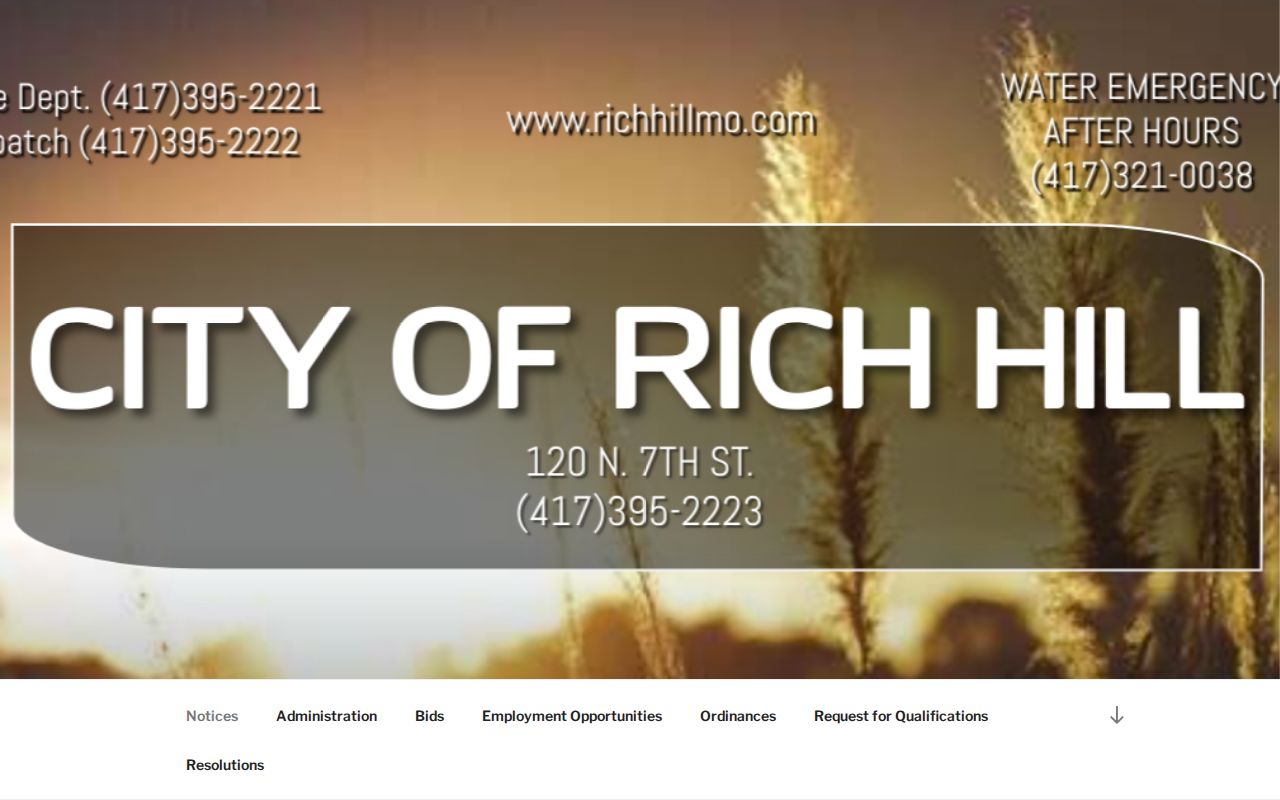 Rich Hill court records city home source and municipal context