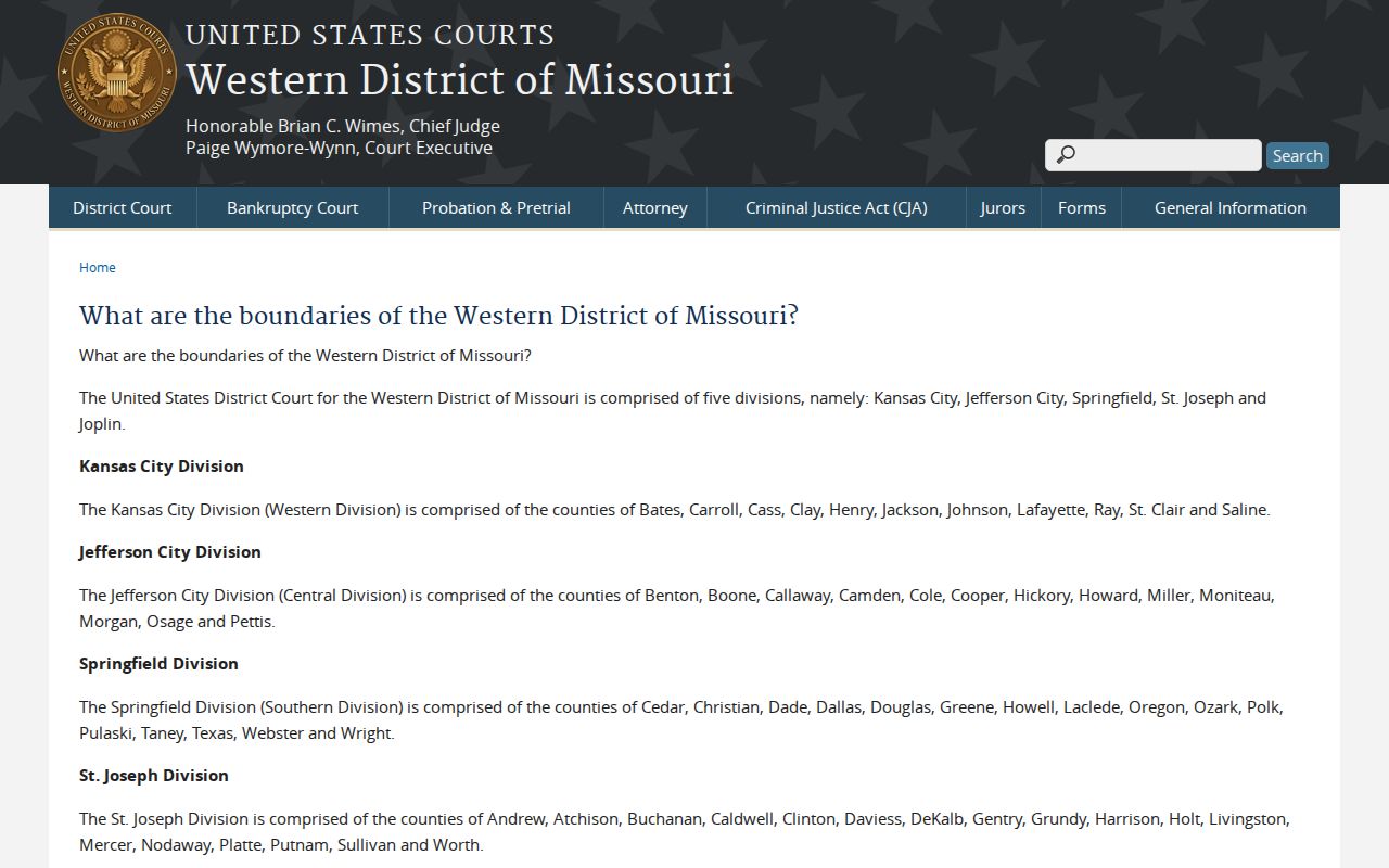 Bates County traffic court record federal venue distinction
